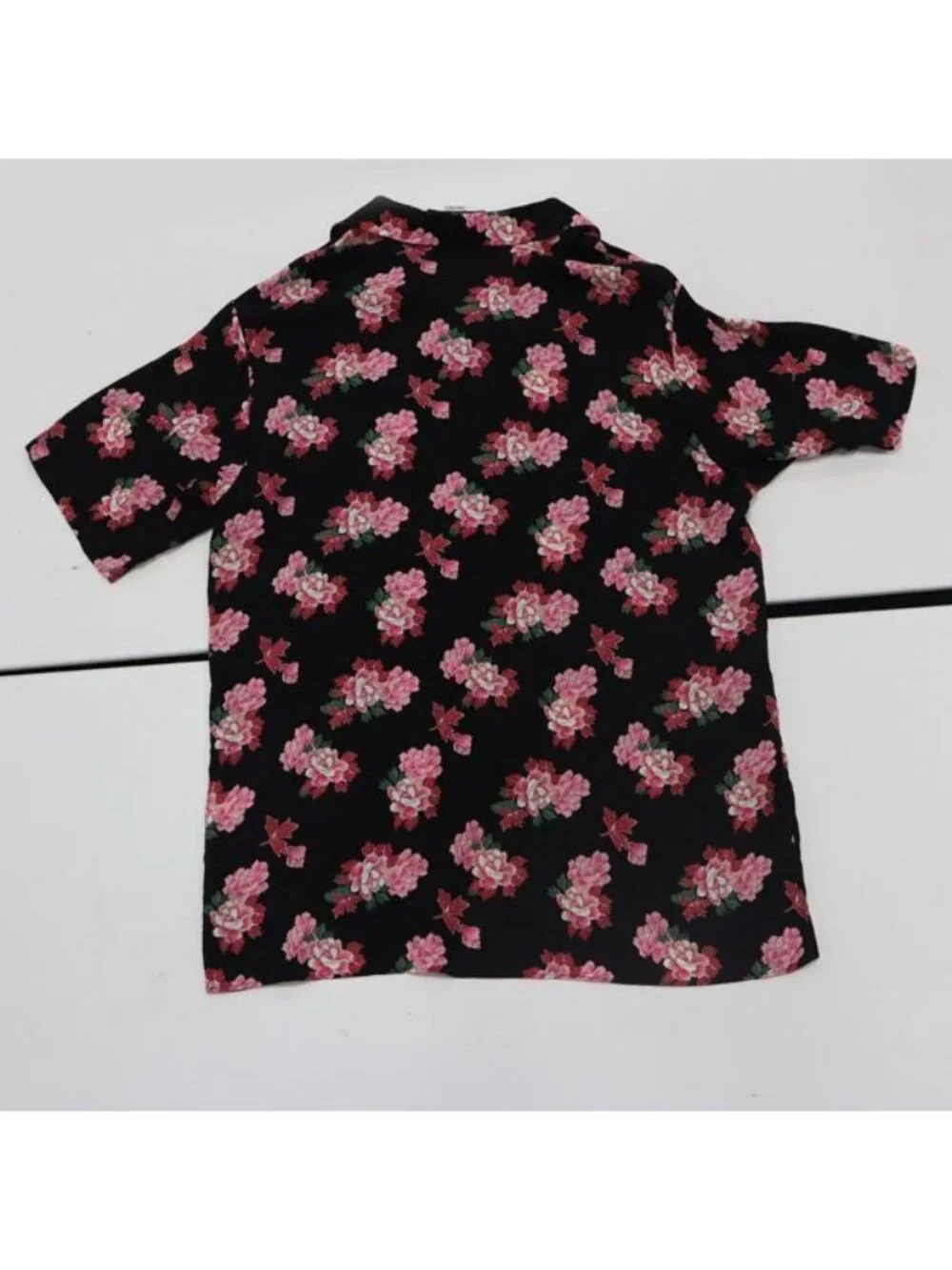 Gucci GG Peony Set Short Sleeve Silk Top 50 Pants 52 Black Floral Color Apa
